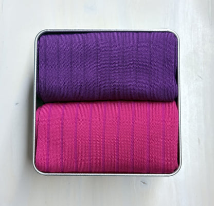 Box 2 Pairs Short Purple-Fuchsia