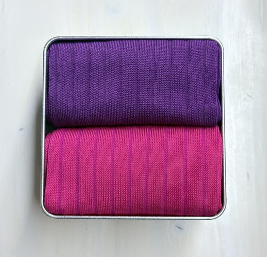 Box 2 Pairs Short Purple-Fuchsia