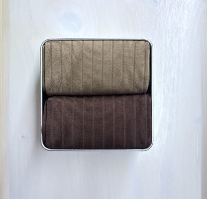 Box 2 Pairs Short Green Brown-Walnut