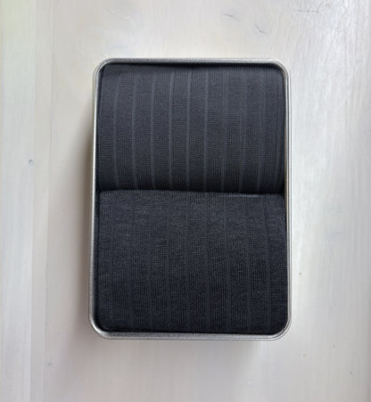 Box of 2 Long Pairs, Melange Grey-Anthracite
