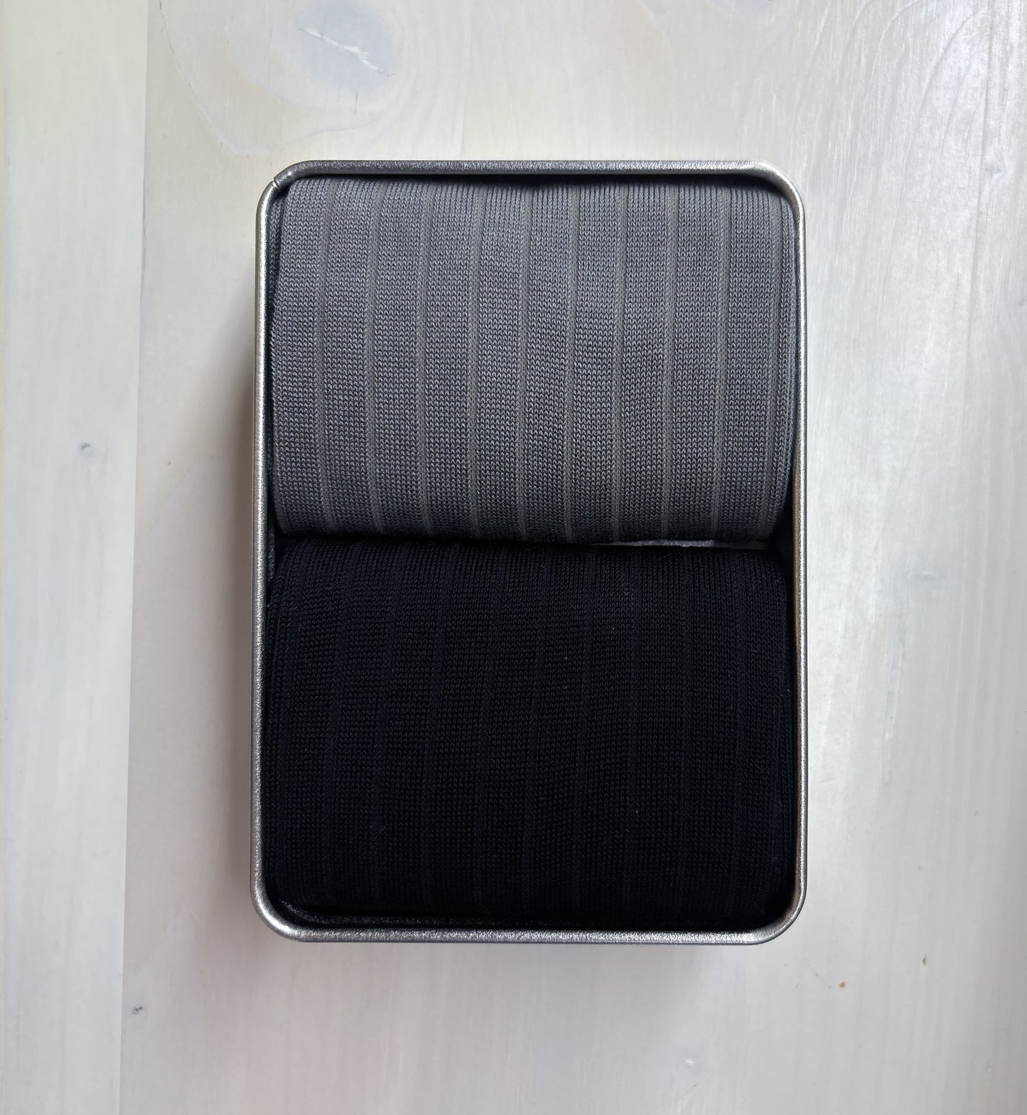 Box 2 Pairs Long Medium Grey-Midnight Blue