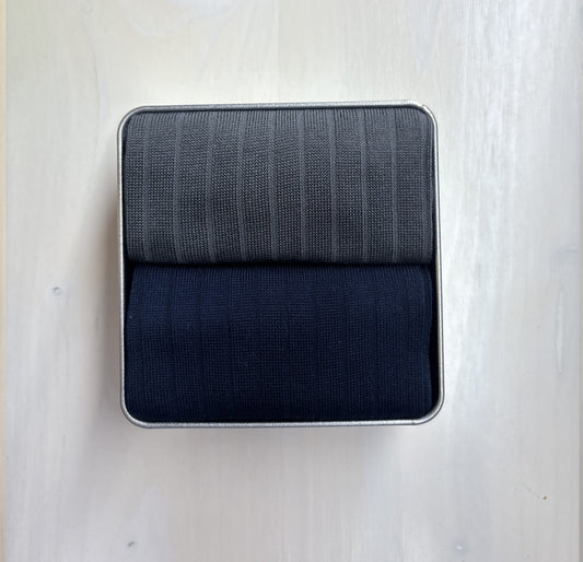 Box 2 Pairs Short Medium Grey-Midnight Blue