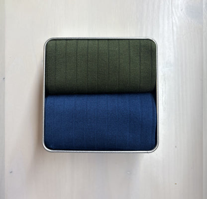 Box 2 Pairs Short Military Green-Petroleum