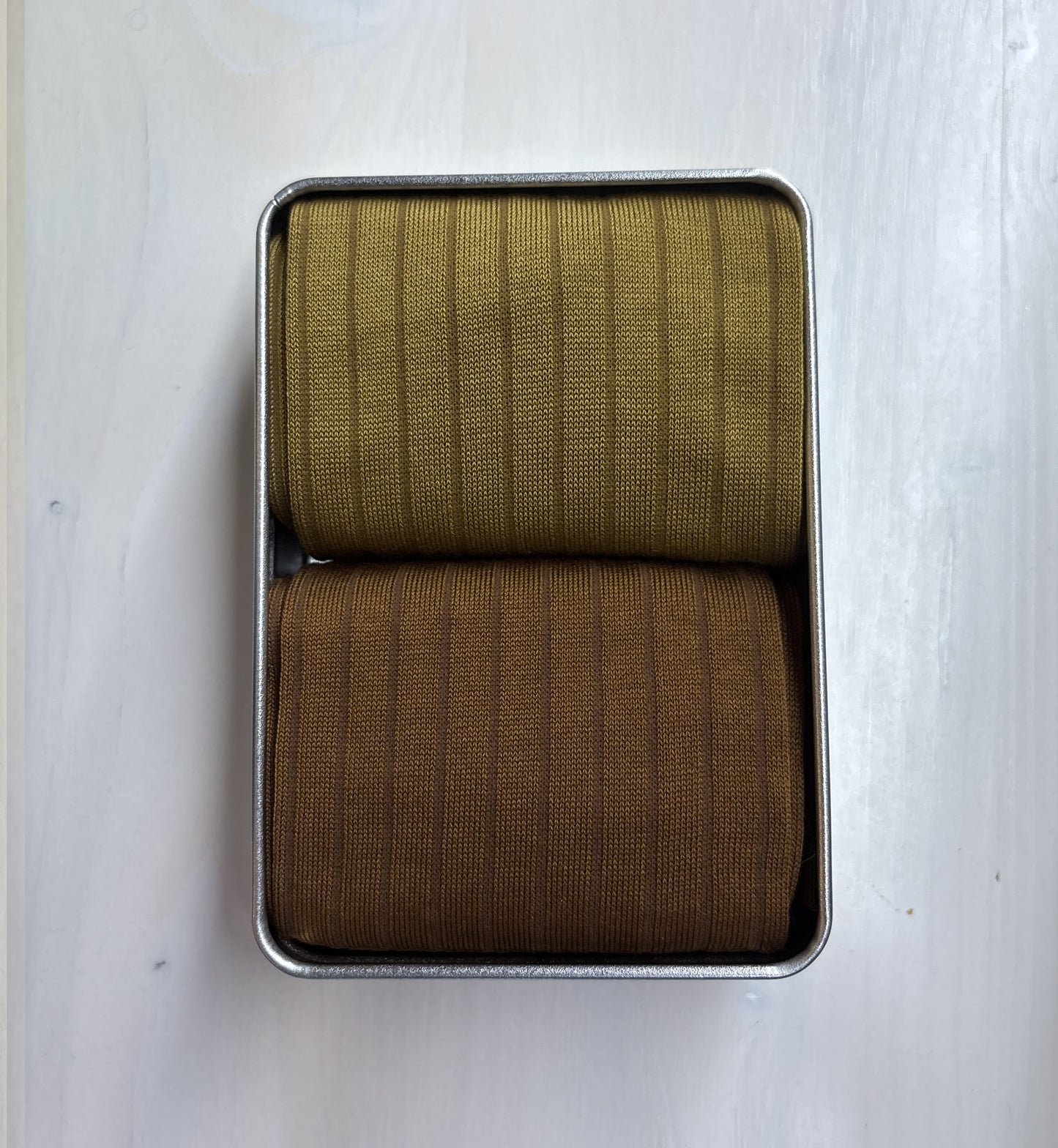 Box 2 Pairs Long Camel-Olive Green