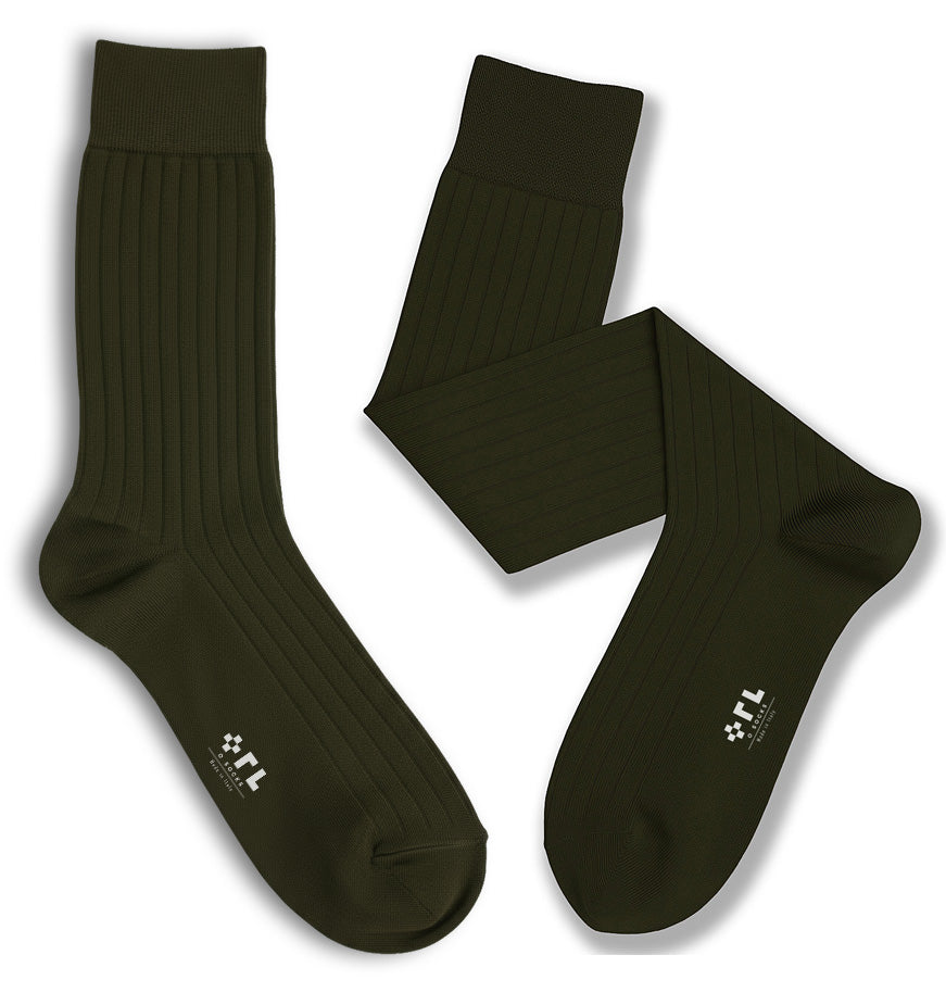 Calza Grigio-Verde Melange in Cotone