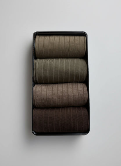 Box 4 Pairs Long Brown Elegance