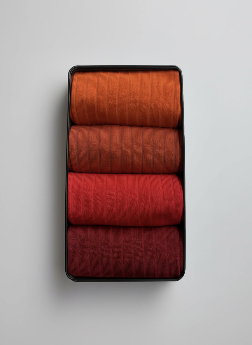 Box 4 Pairs Long Red October