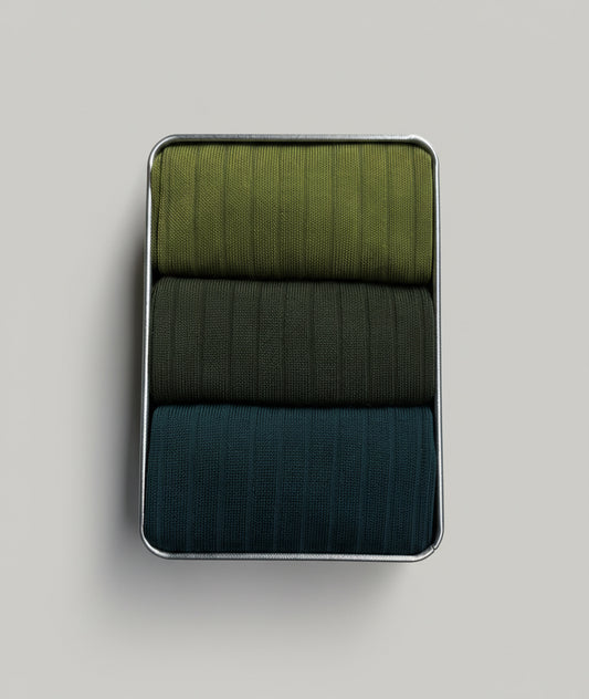 Box 3 Pairs Short Green Essential